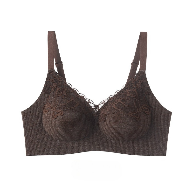Women Fashion Ribbed Lace Bral - Wirefree Bra Comfort 评论和价格