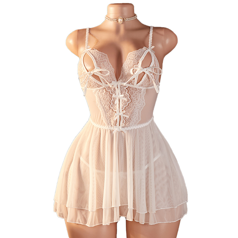 Transparent Sexy Woman Lingeri - Lace Bralette Set 评论和价格